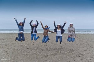 saut sur la plage de deauville