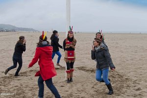 une indienne à Deauville en hiver